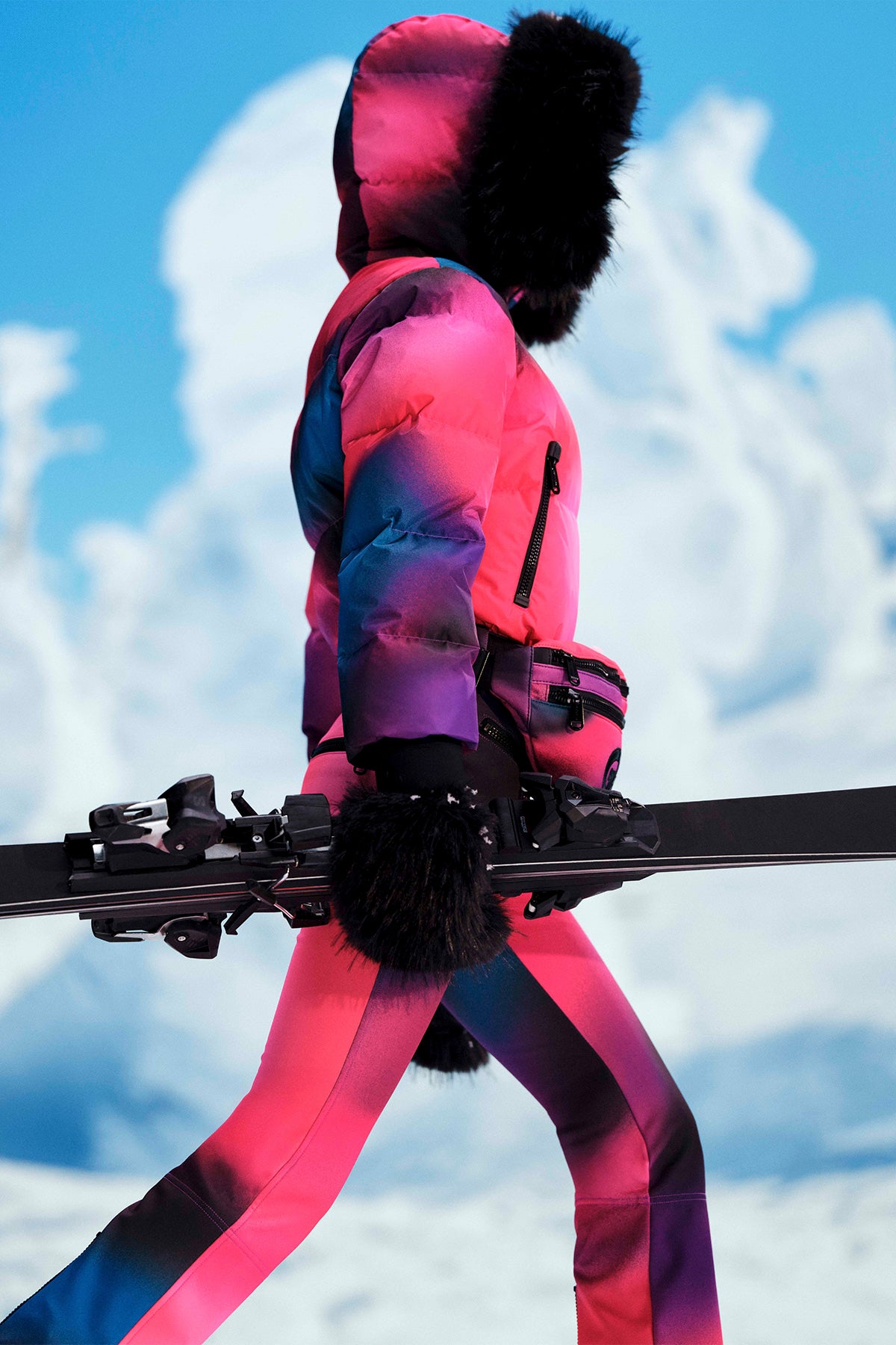 YUYAKE ski suit FAUX BORDER