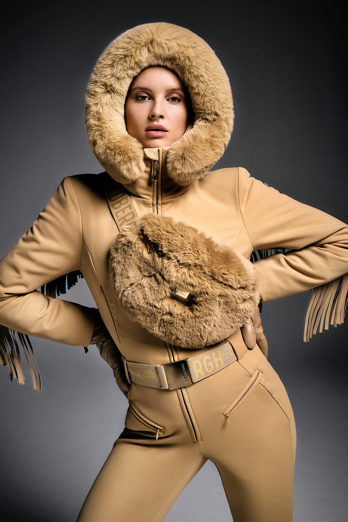 FRINGE ski suit faux border