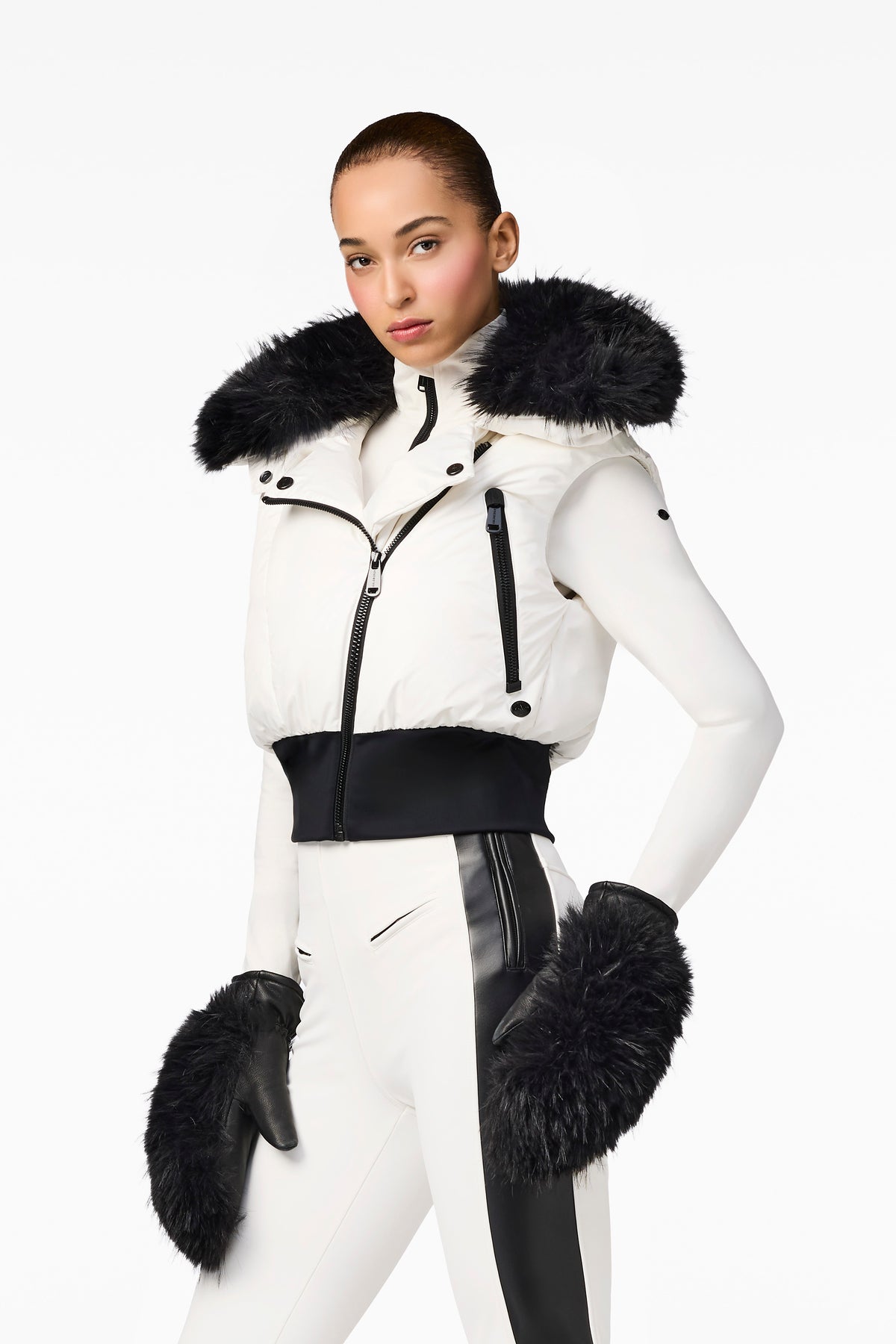 REIYA bodywarmer FAUX BORDER