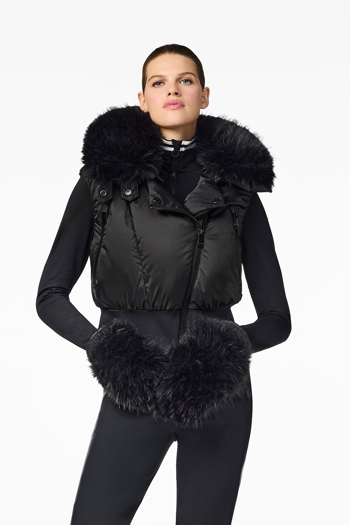 REIYA bodywarmer FAUX BORDER