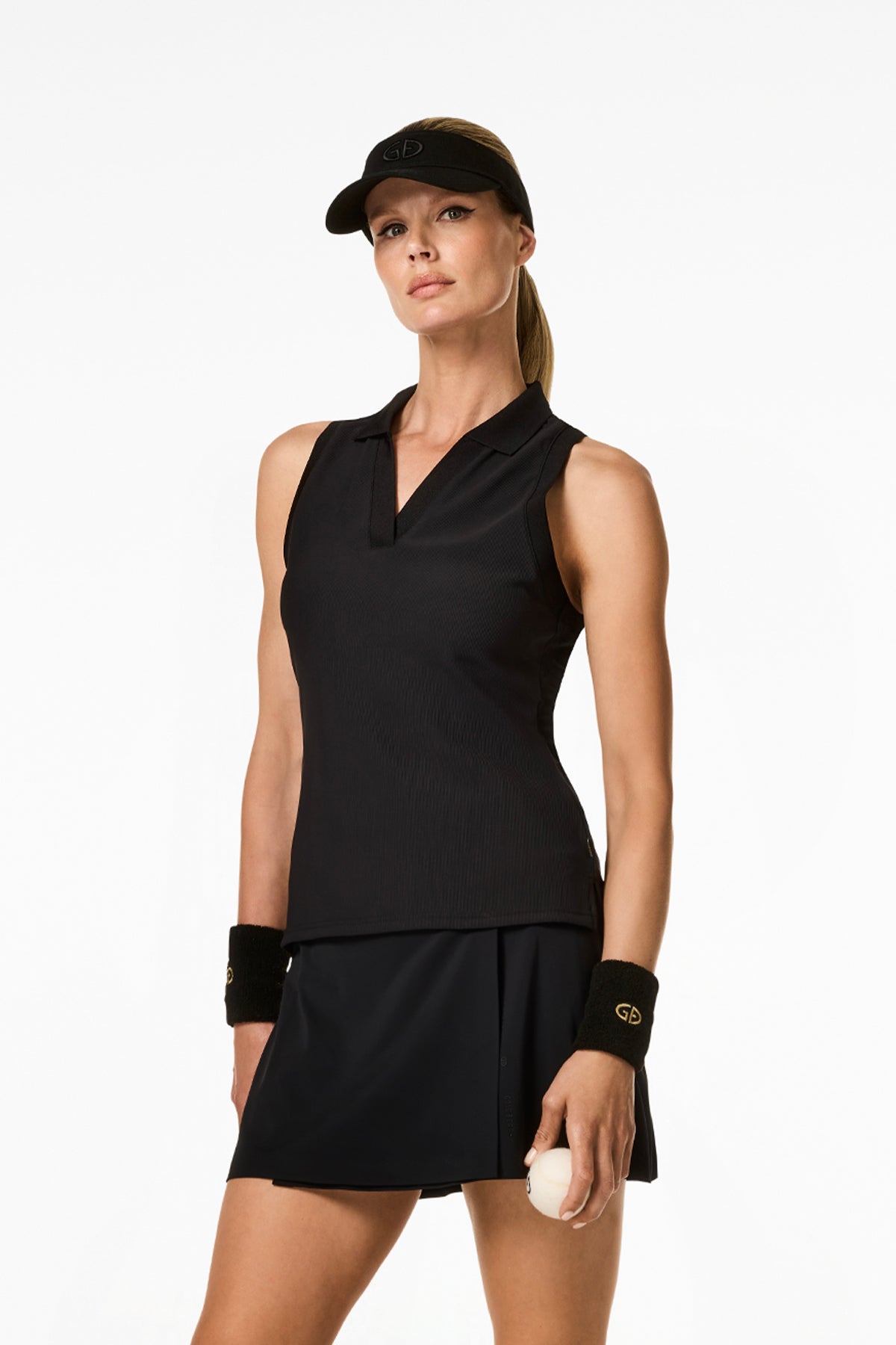 CAROLINE sleeveless polo top
