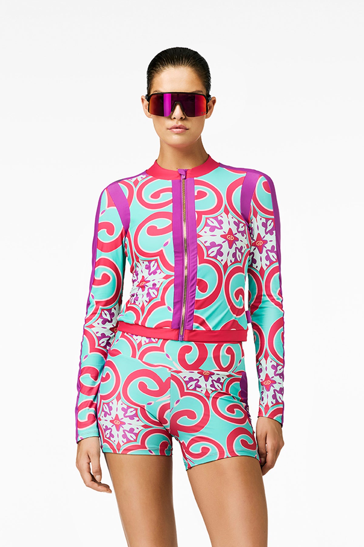 RAFAELLA long sleeve zip rashguard