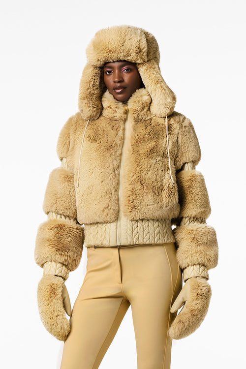 値下げ！ゴールドバーグ　GOLDBERGH アイボリーファー付きダウンジャケット FURRY ski jacket – Goldbergh
