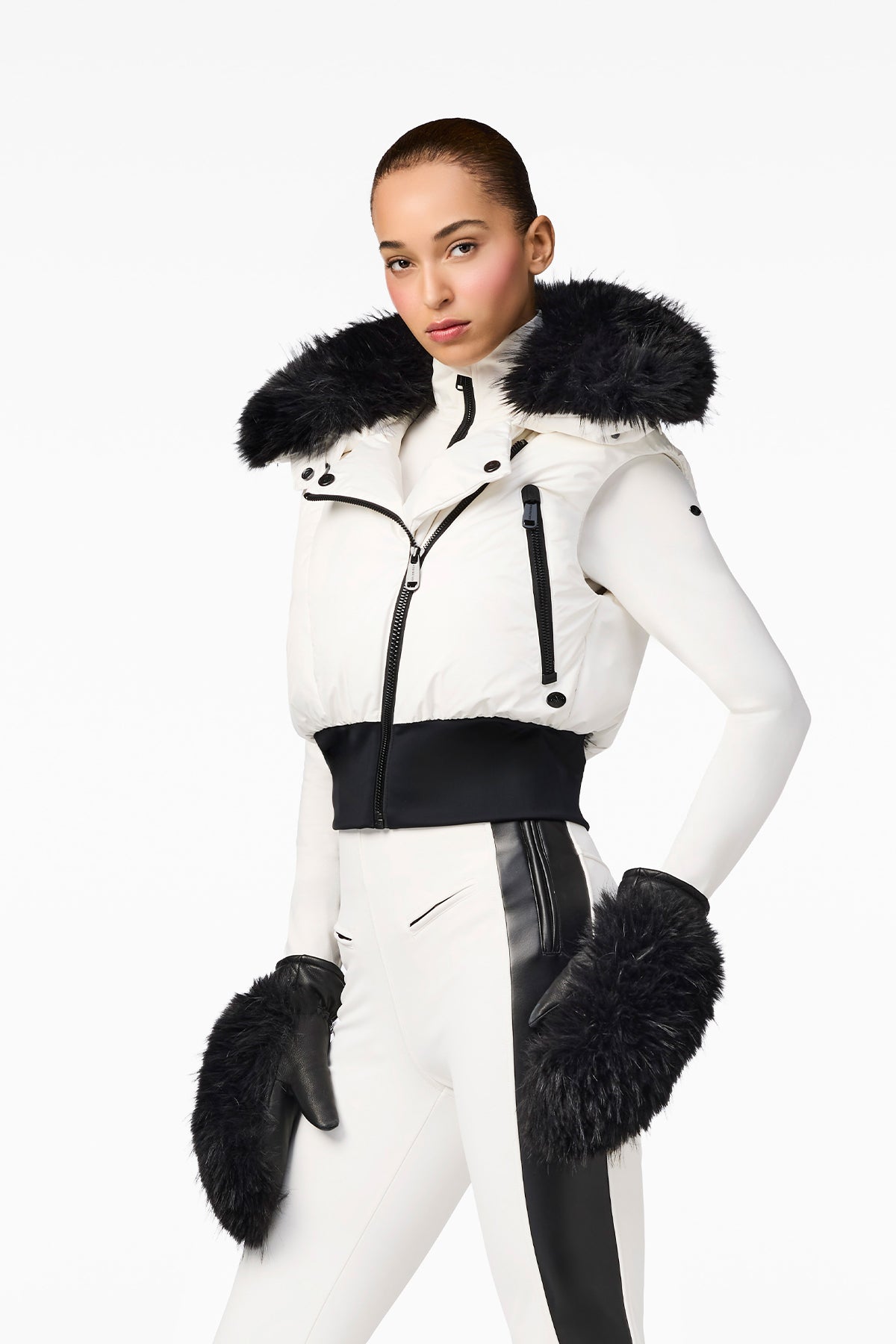 REIYA bodywarmer FAUX BORDER