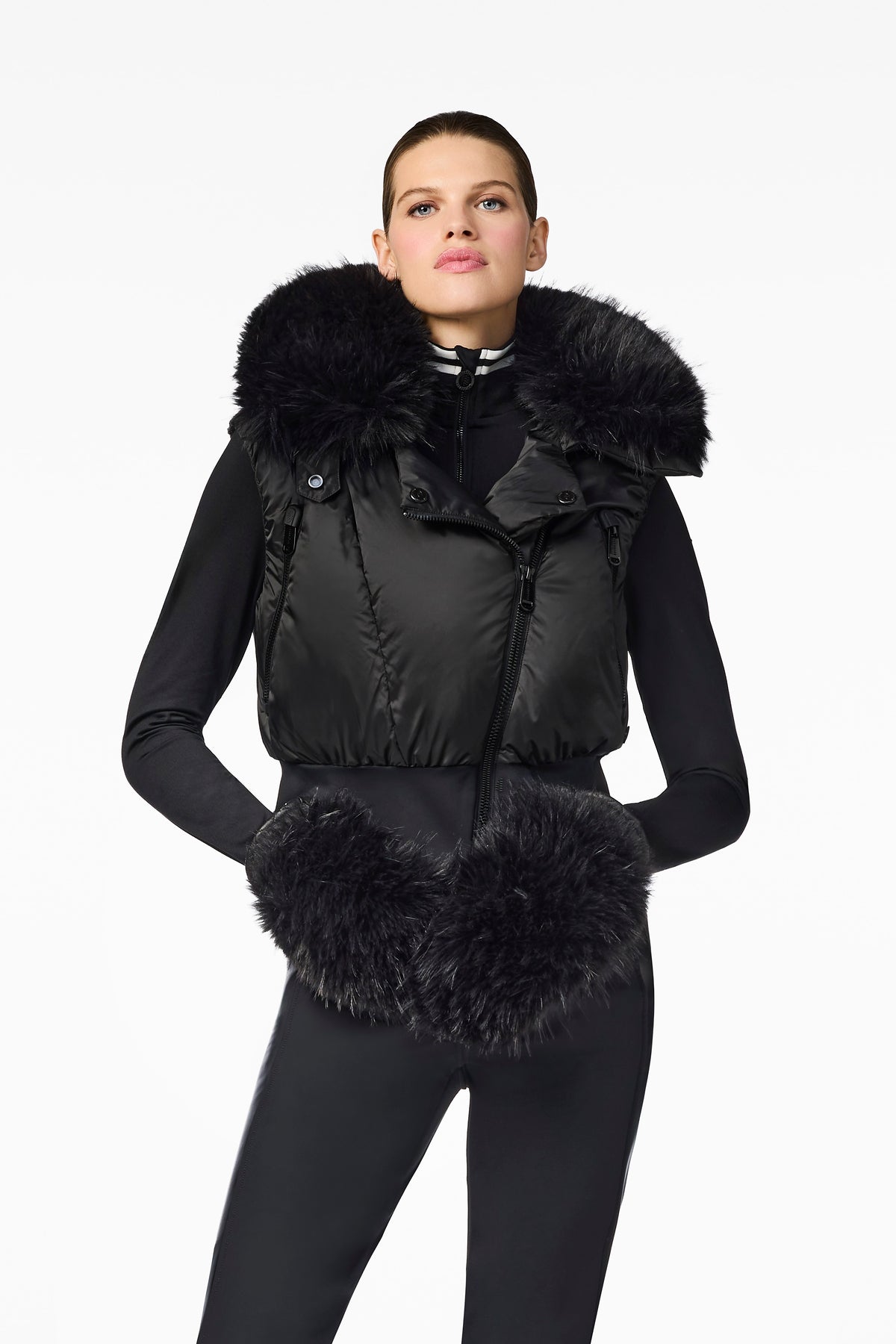 REIYA bodywarmer FAUX BORDER