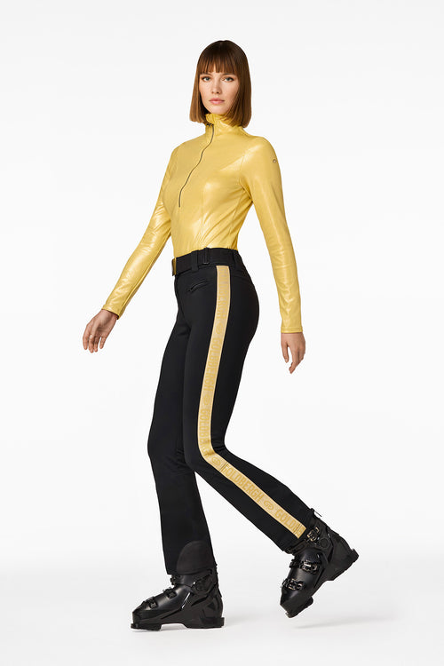 Goldbergh Ski Belt Logo Marmottes Tan Gold Metallic for Ski Pants, ski suit MICHELLE ski pants – Goldbergh main image 2