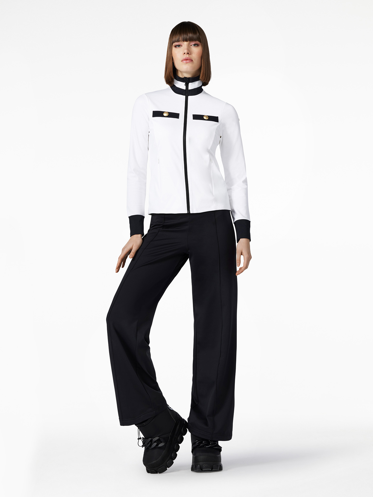 Renee Full Zip Cardigan Outfit White