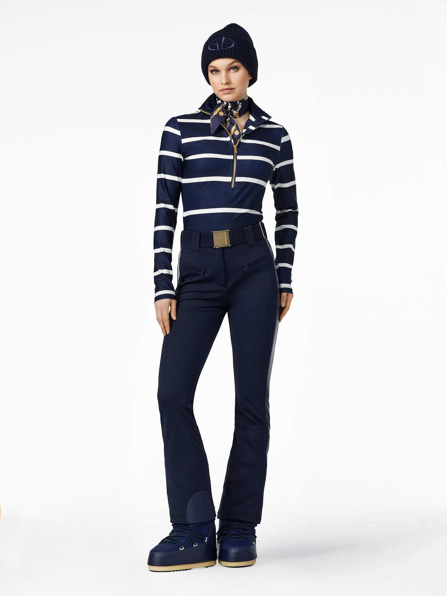 Maxime Ski Breton Stripe Blue Outfit