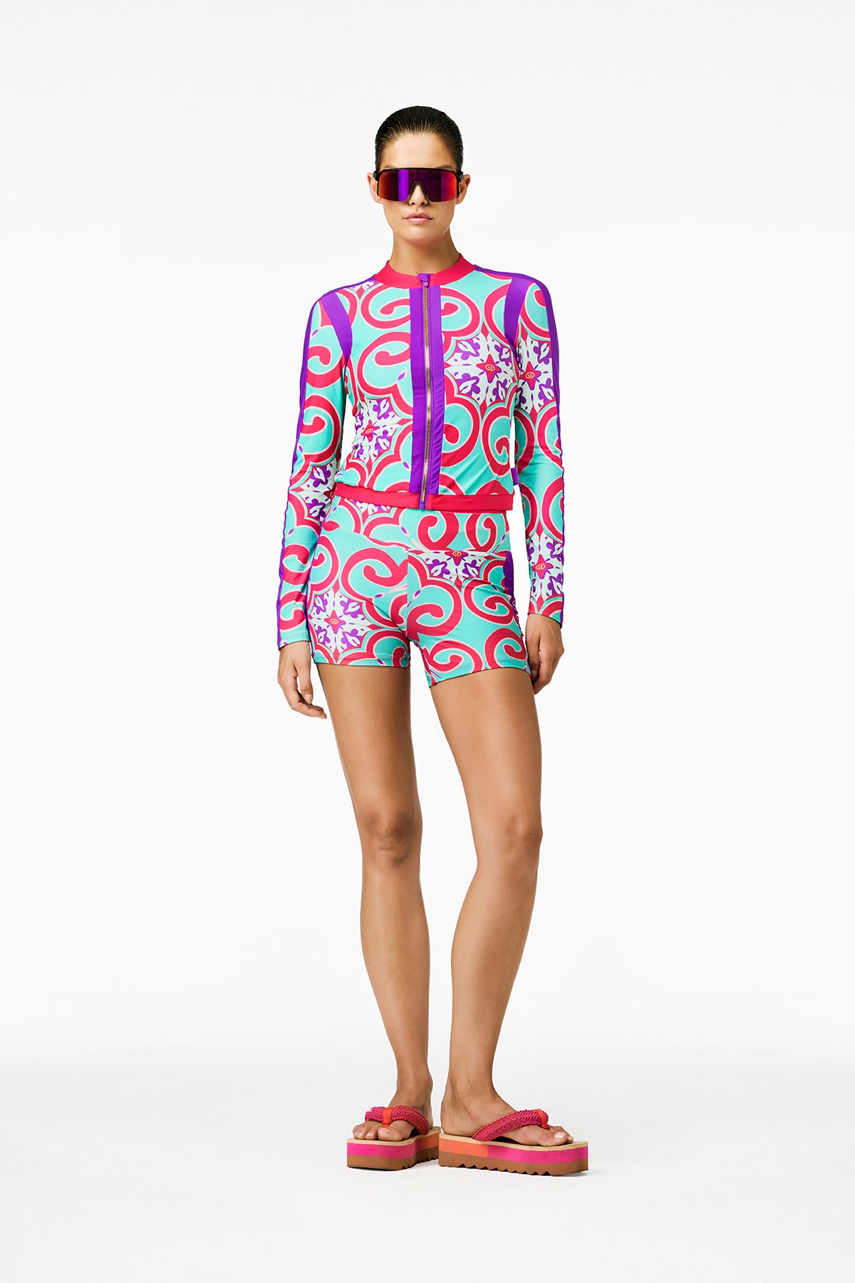 RAFAELLA long sleeve zip rashguard