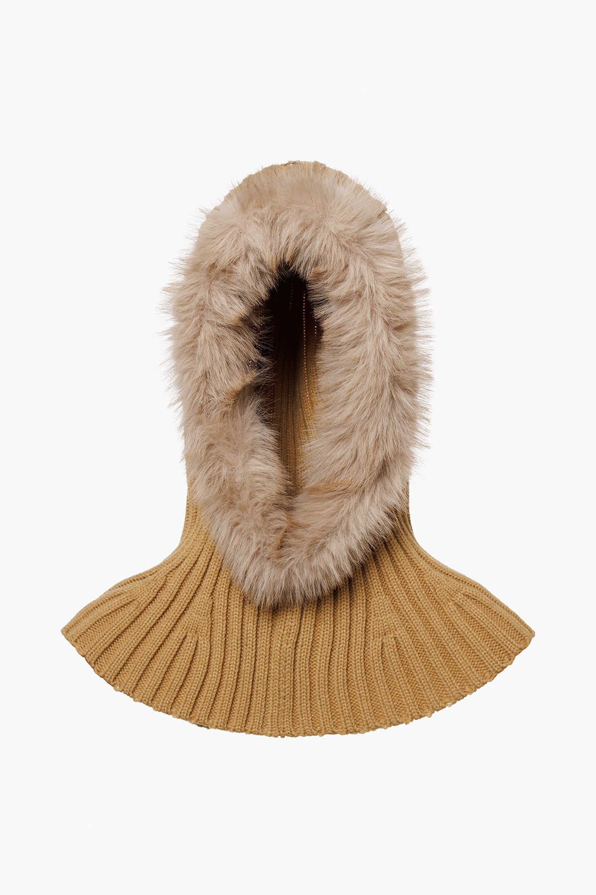 NAOMI hooded scarf FAUX BORDER