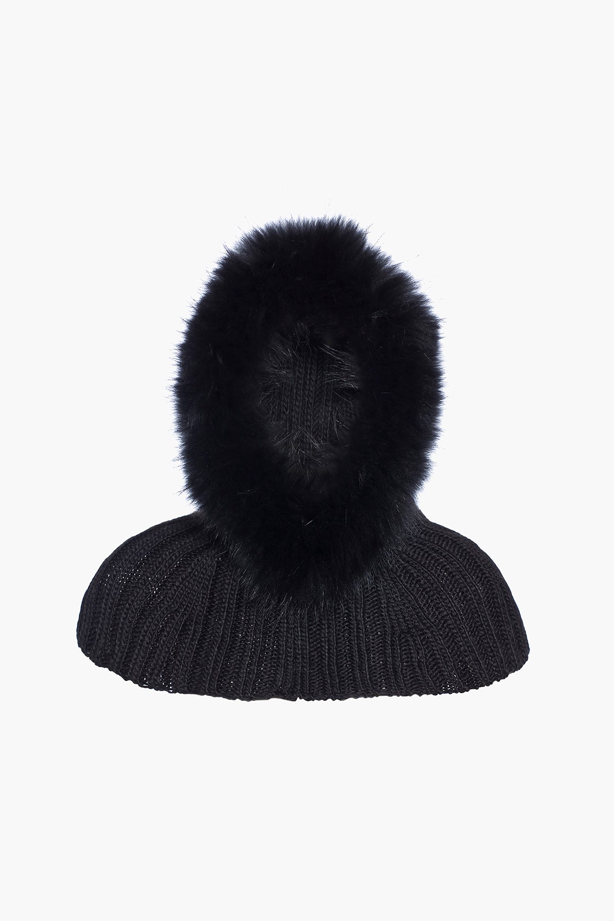 NAOMI hooded scarf FAUX BORDER