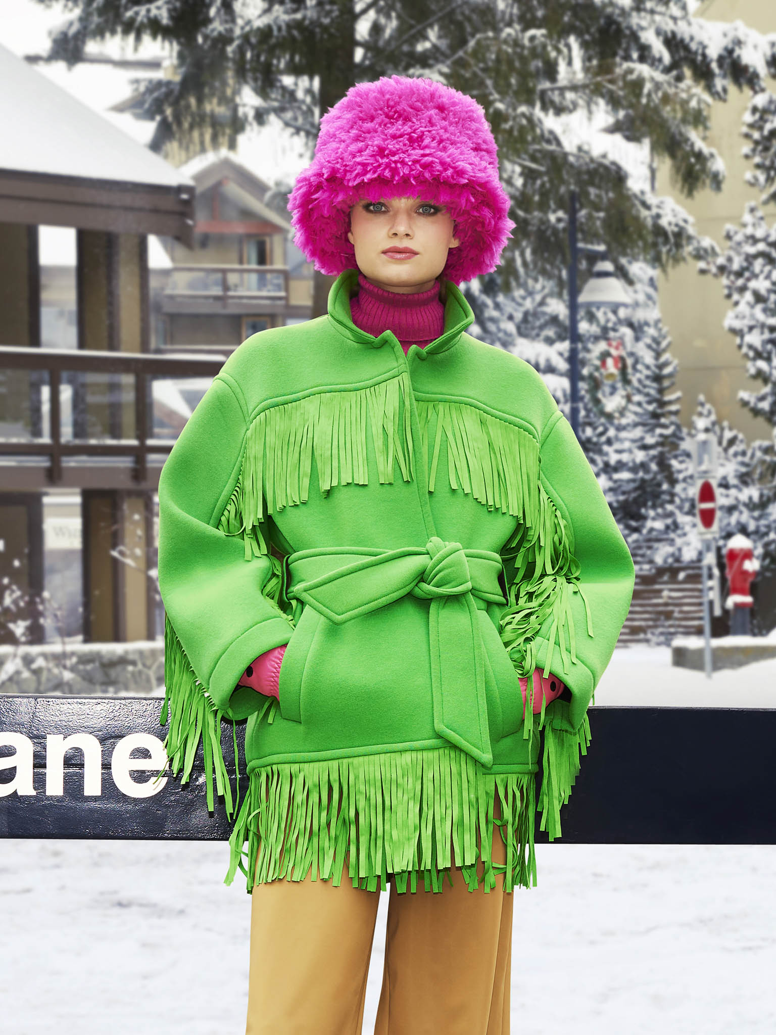 Neon fringe clearance jacket